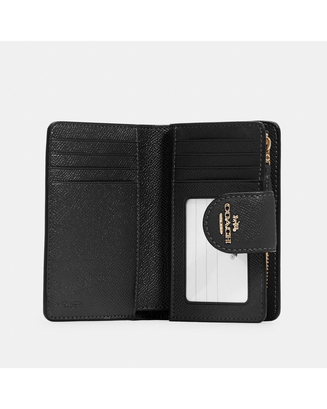 COACH Black Medium Corner Zip Wallet