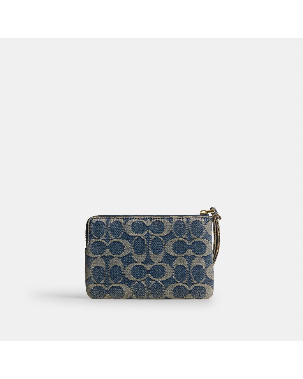 COACH Gray Corner Zip Wristlet