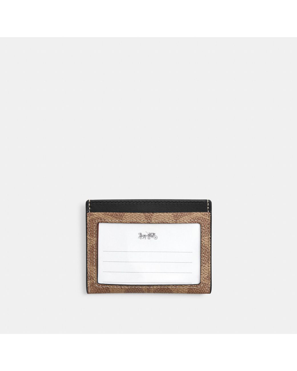 COACH Black Signature Canvas Card Holder for men