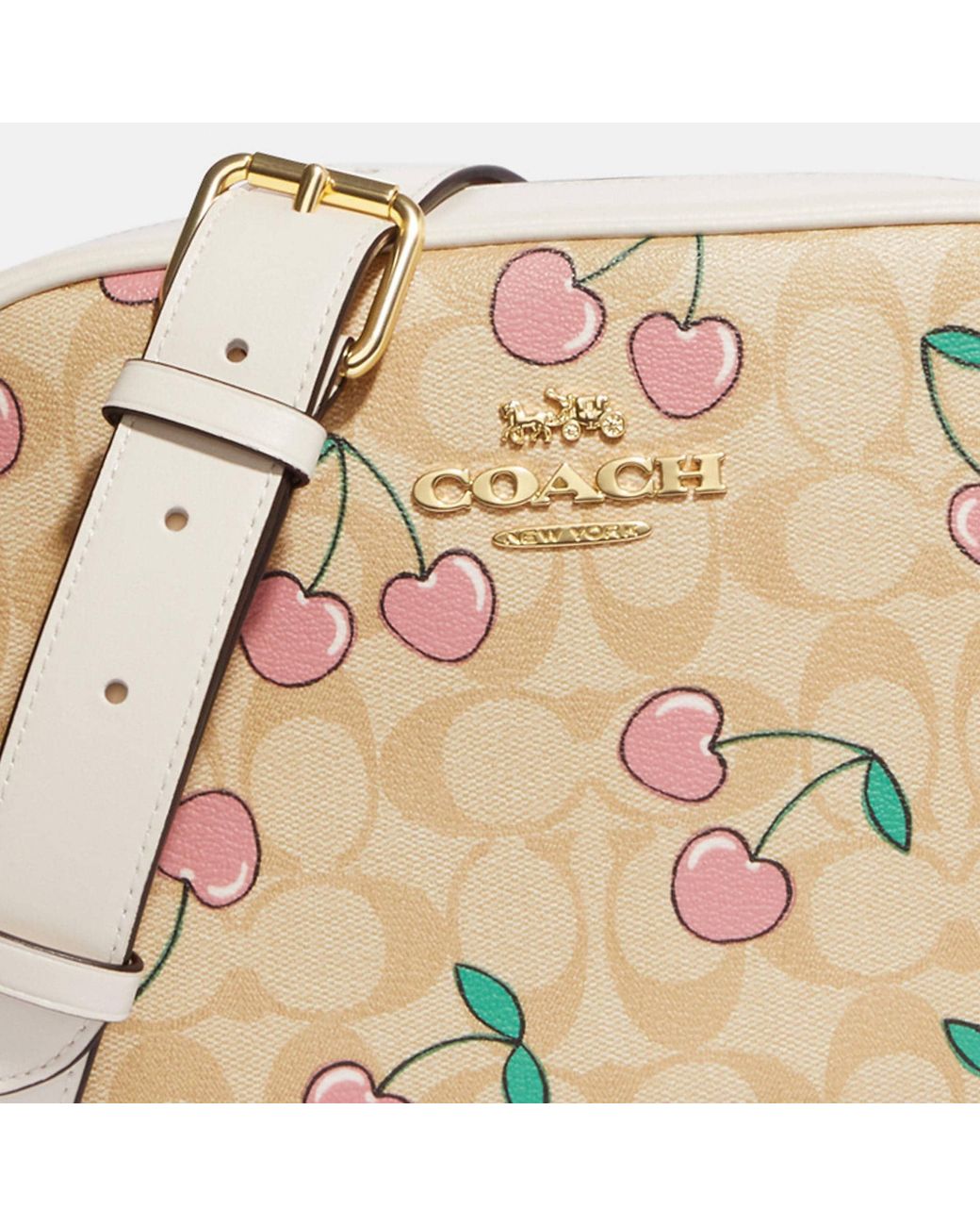 Coach Jamie Camera Bag With Heart Cherry Print & Long Wallet