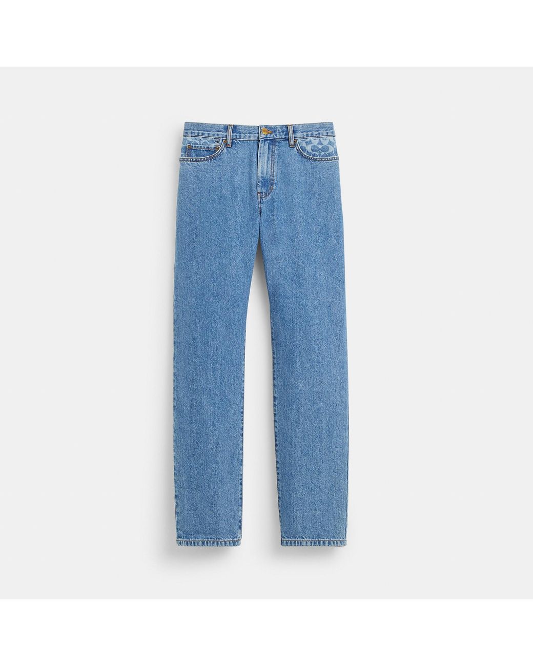 Coach Outlet Straight Fit Denim Jeans in Blue for Men | Lyst