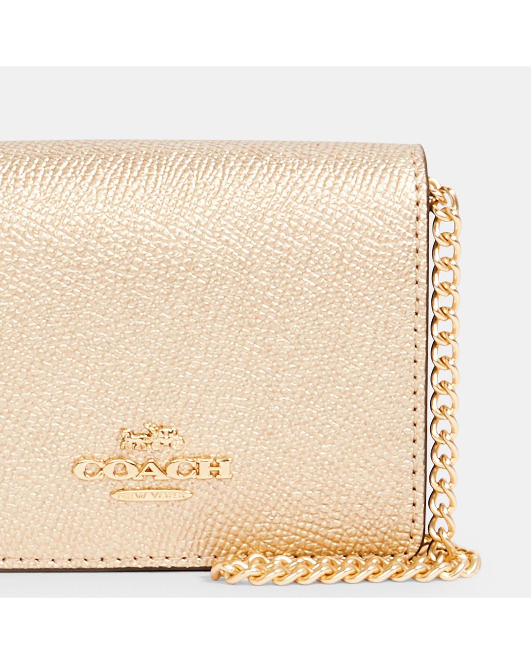 COACH Mini Wallet On A Chain in Metallic