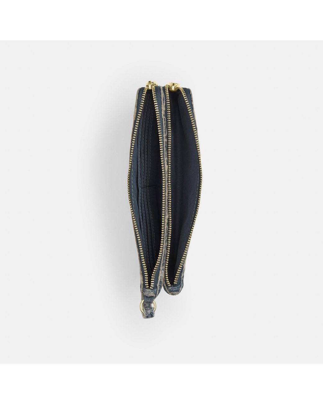 COACH Gray Double Zip Wristlet