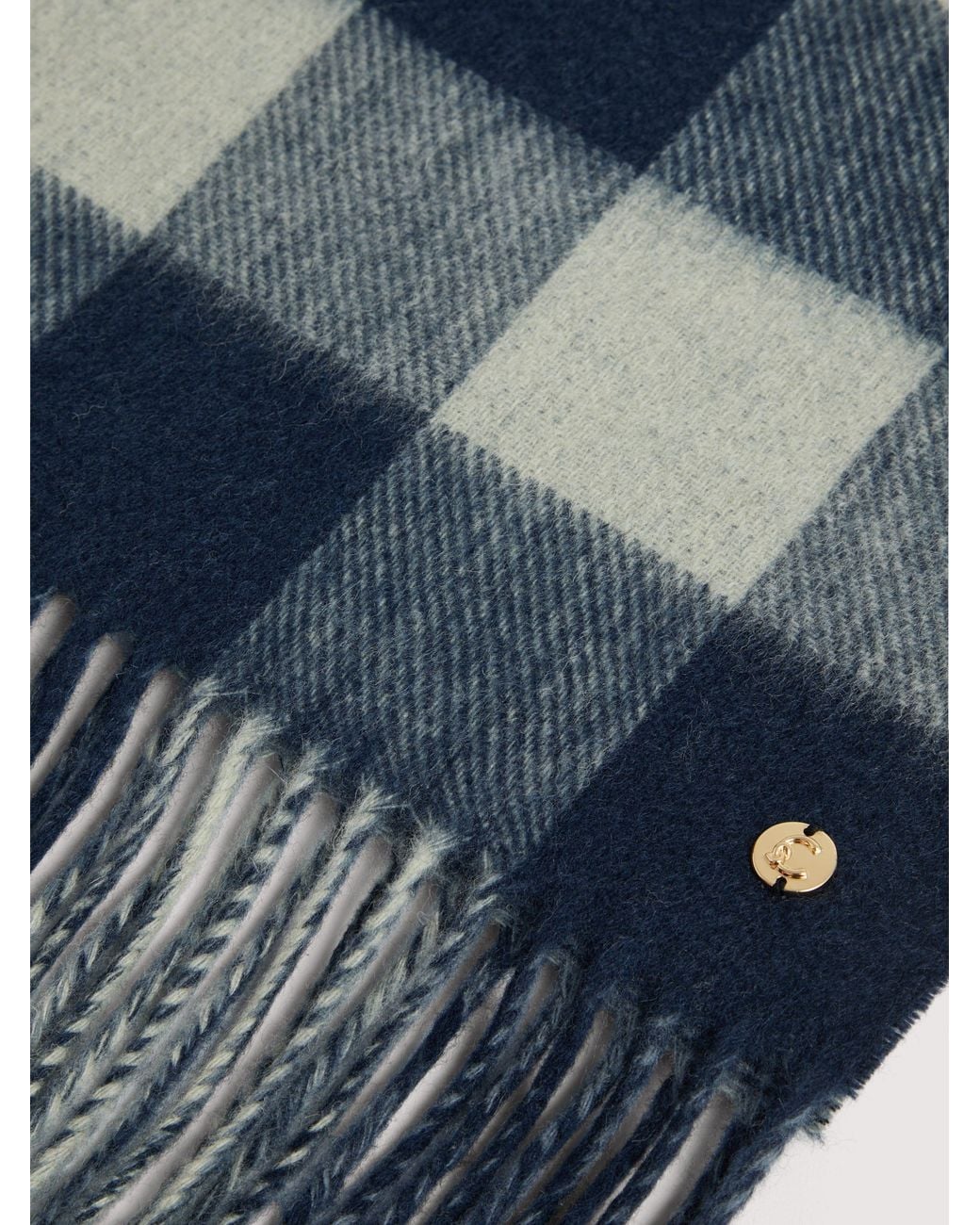 Coccinelle Blue Wool Scarf Vichy