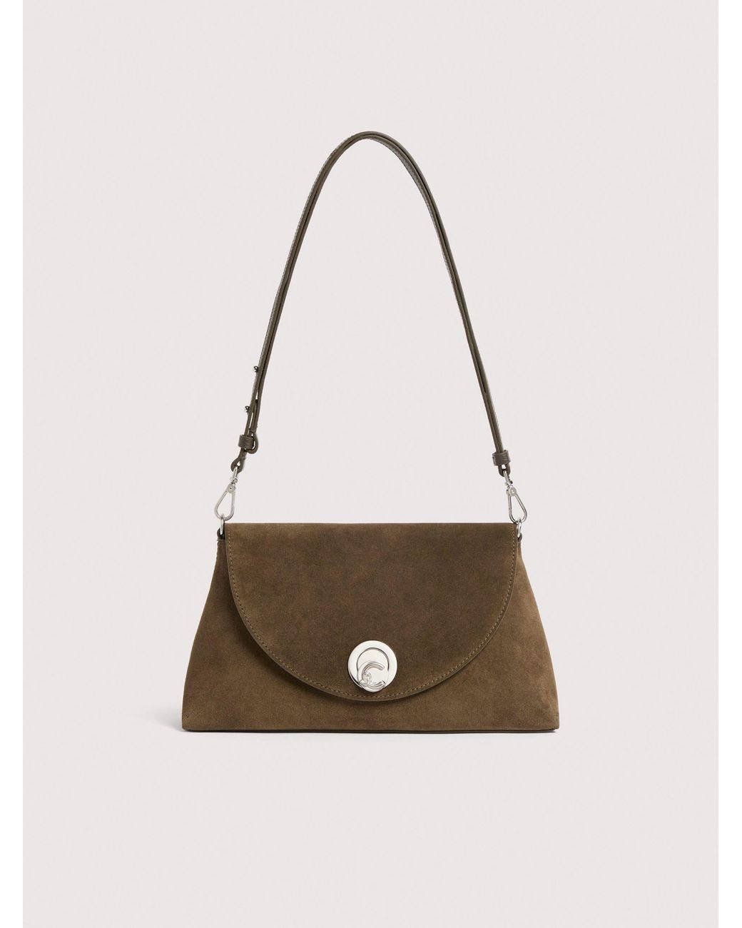 Coccinelle Natural Suede Shoulder Bag Nikla Medium