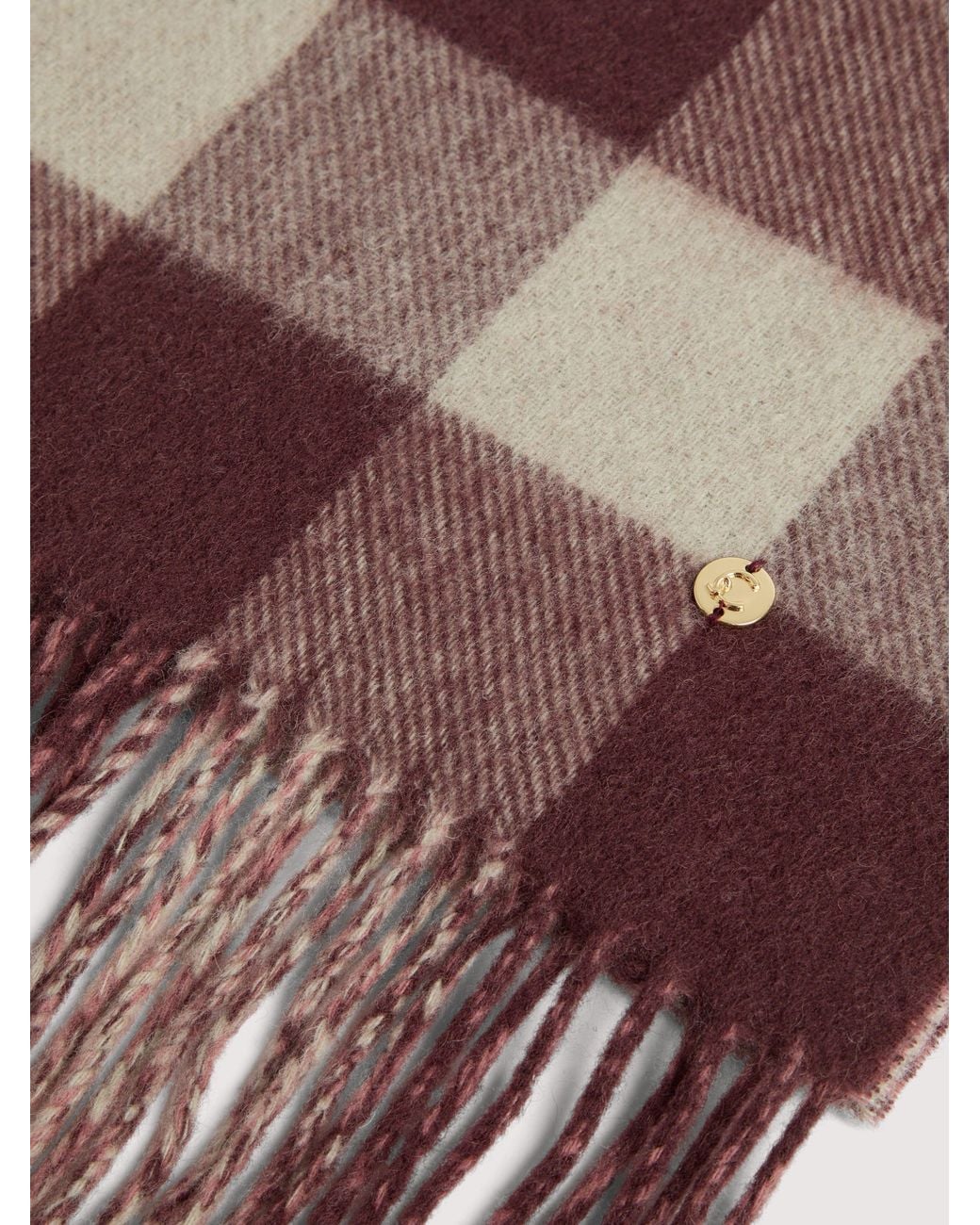 Coccinelle Brown Wool Scarf Vichy