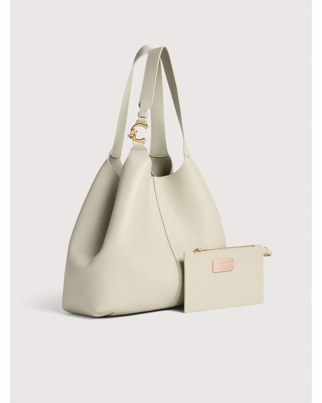 Coccinelle Natural Grained Leather Tote Bag C-Easy Large
