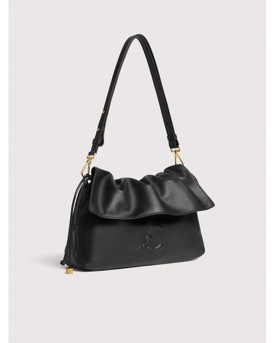 Coccinelle Black Smooth Leather Shoulder Bag Lidia Small