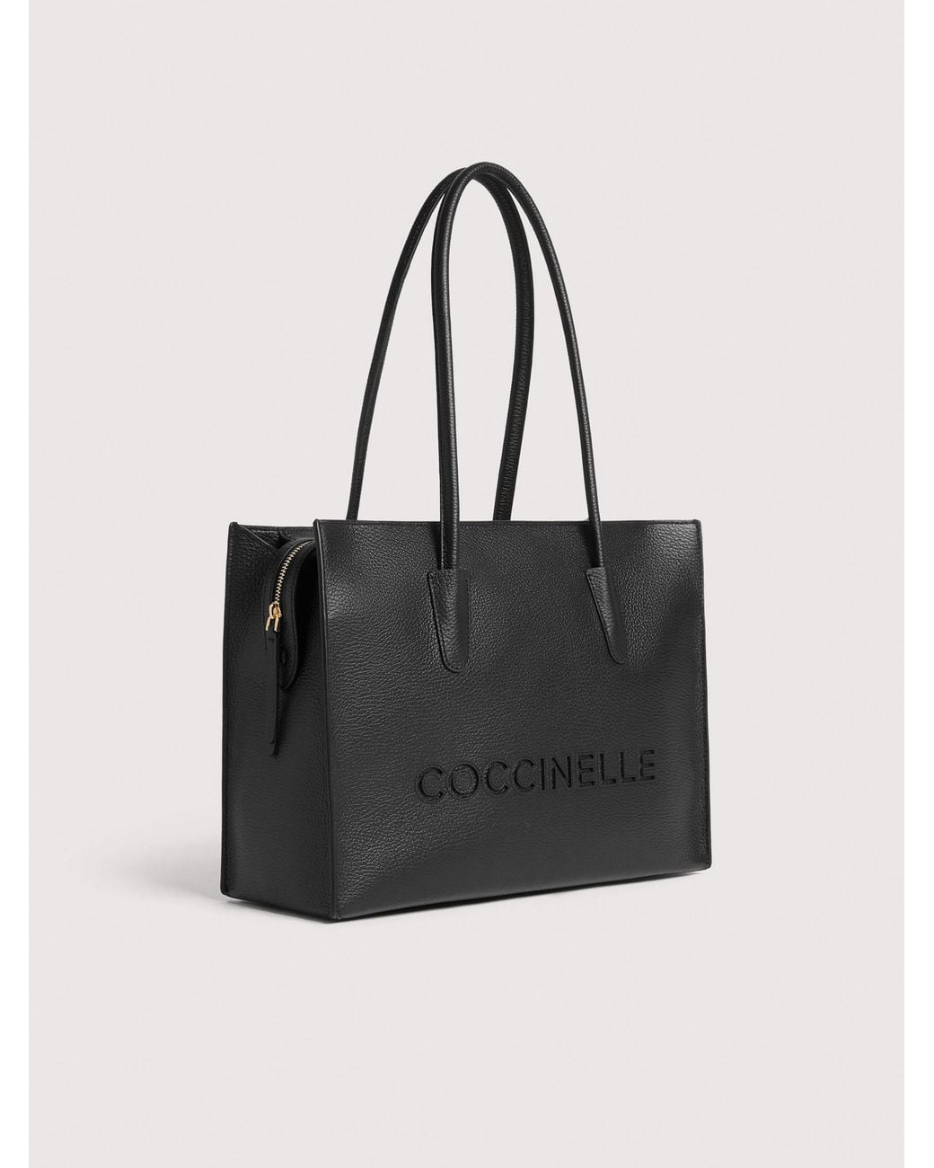 Coccinelle Black Grained Leather Tote Bag Myrtha26 Medium