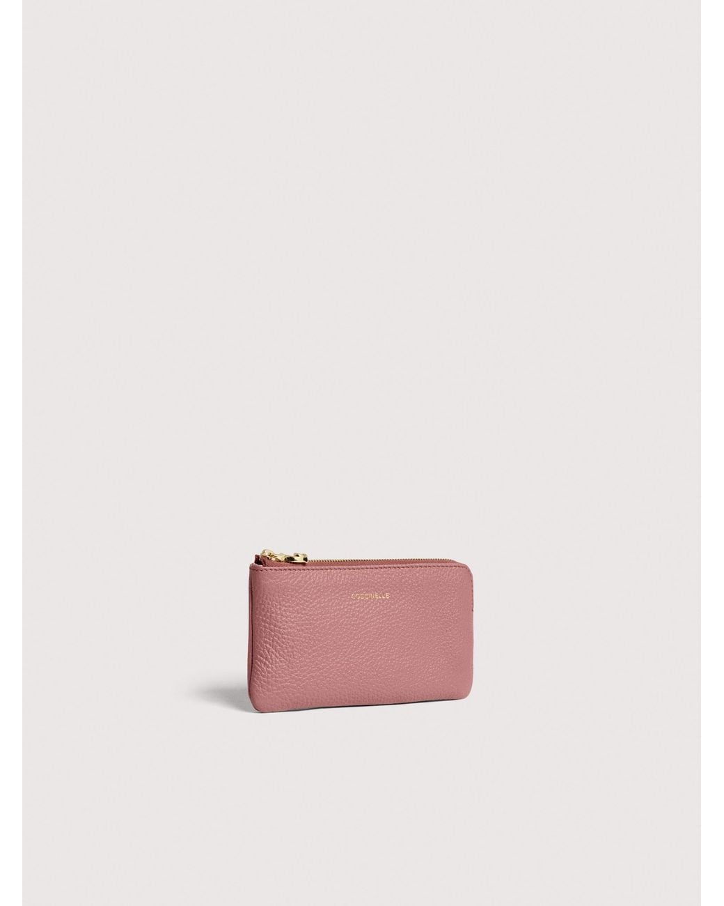 Coccinelle Pink Grained Leather Pouch C-Me Softy Small