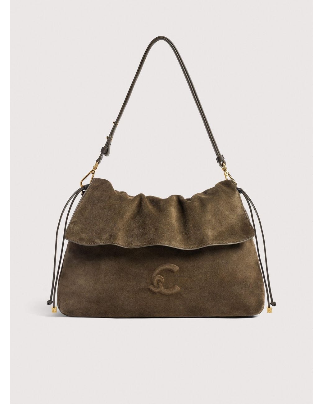 Coccinelle Natural Suede Shoulder Bag Lidia Medium