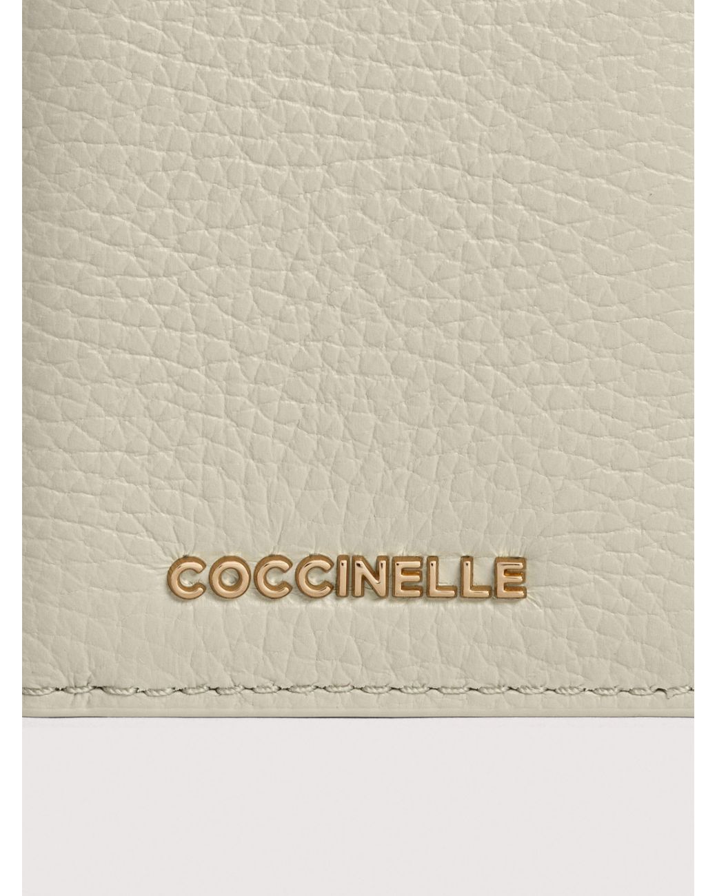 Coccinelle Natural Grained Leather Card Holder Metallic Small