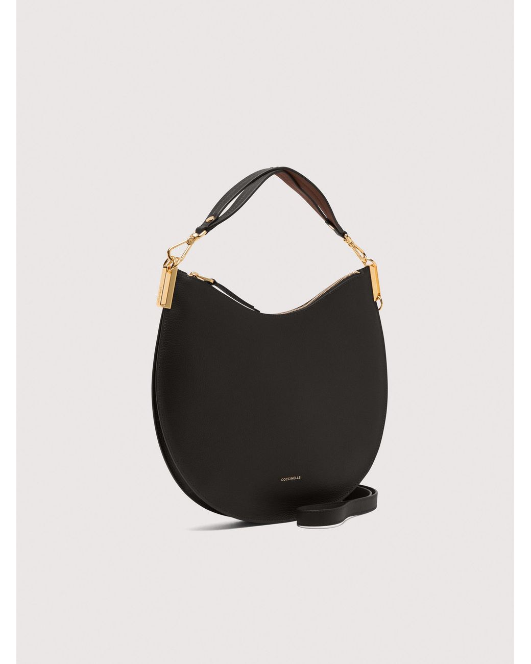Coccinelle Black Two-Sided Leather Shoulder Bag Sunup Medium