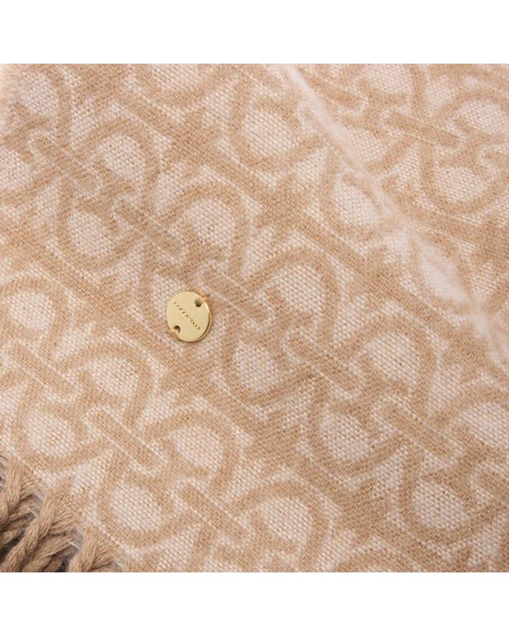 Coccinelle Brown Wool Blend Scarf Monogram
