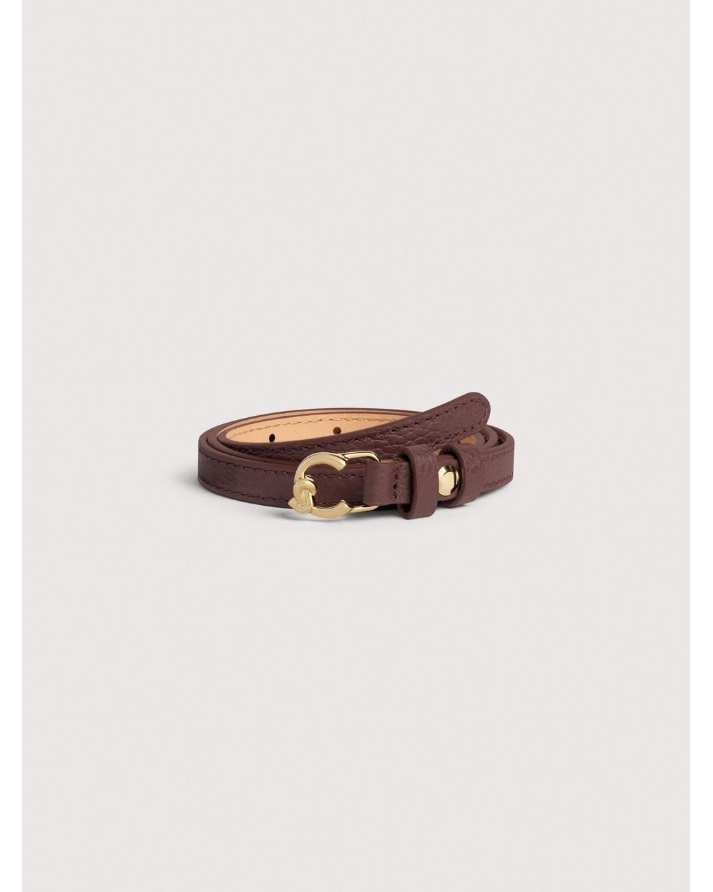 Coccinelle White Grained Leather Belt C-Me