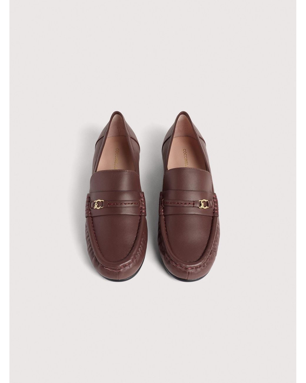 Coccinelle Brown Smooth Leather Loafers C-Easy