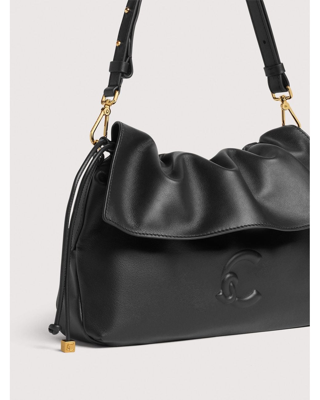 Coccinelle Black Smooth Leather Shoulder Bag Lidia Small