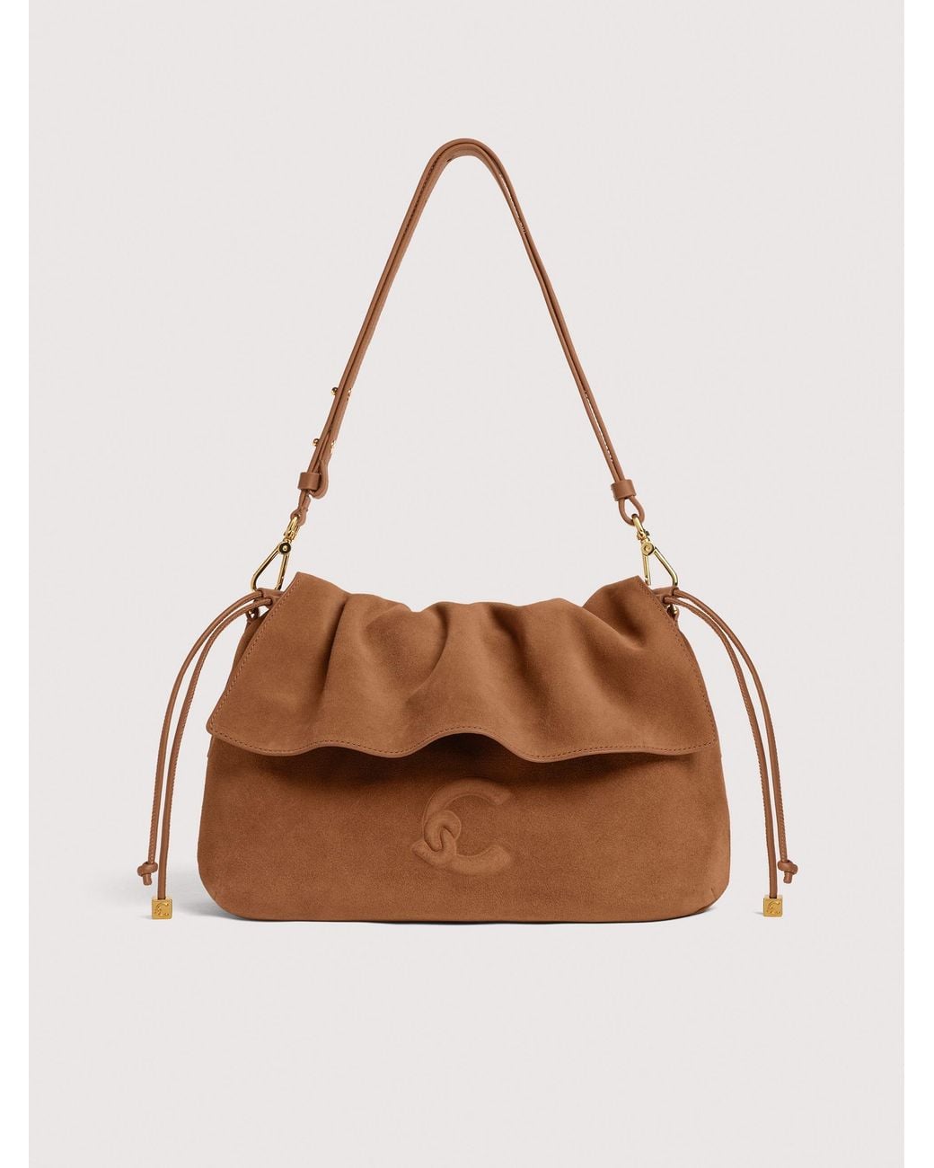 Coccinelle Brown Suede Shoulder Bag Lidia Small