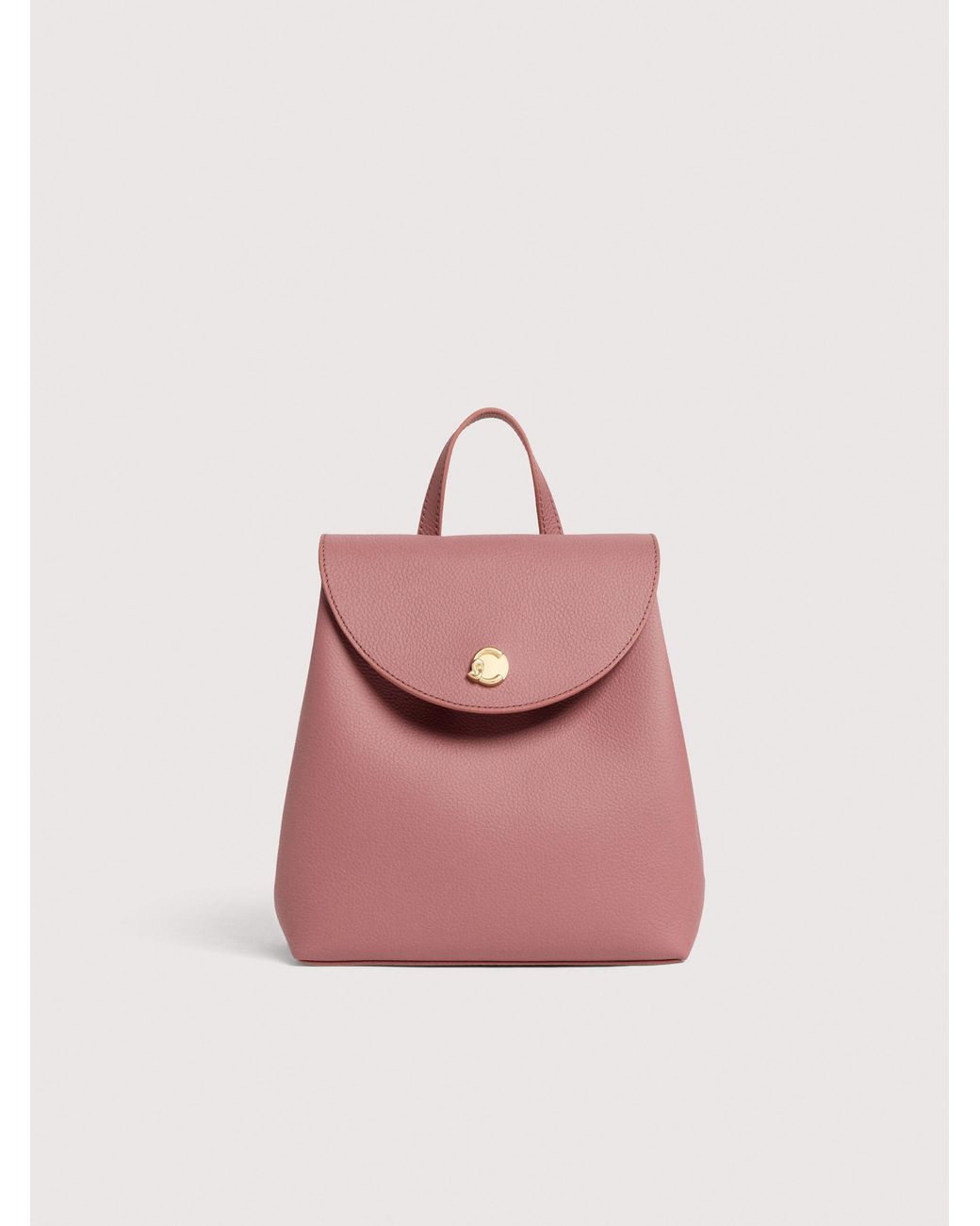 Coccinelle Pink Grained Leather Backpack Nikla Mini