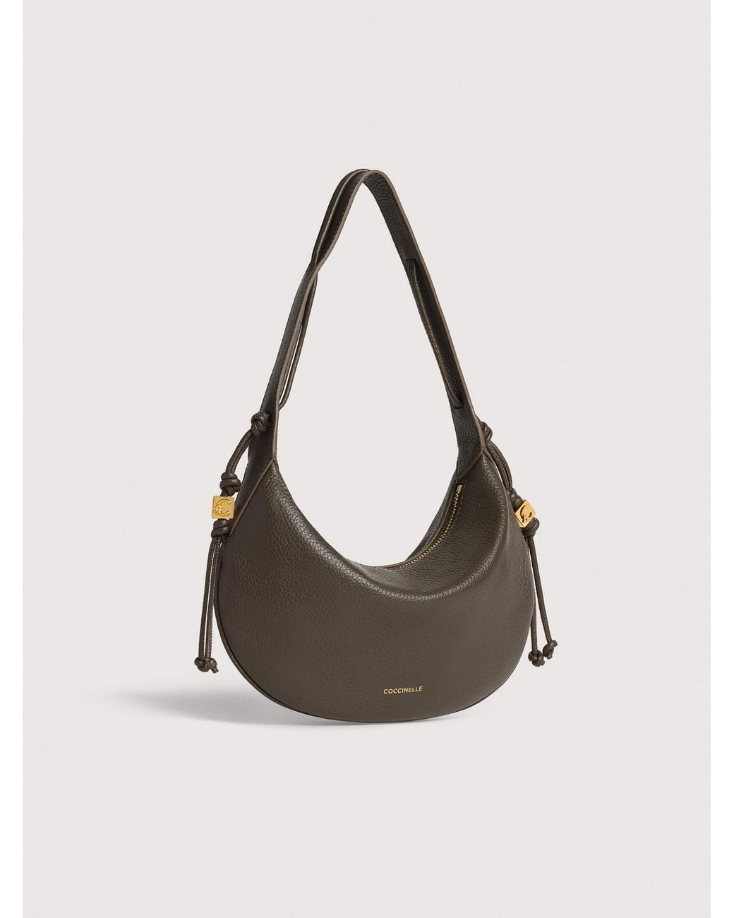 Coccinelle Natural Grained Leather Shoulder Bag Thess Small
