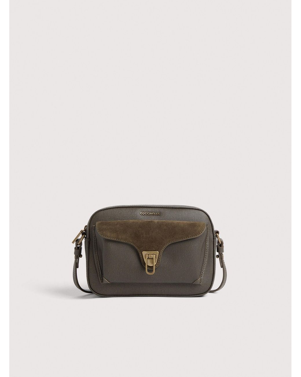 Coccinelle Multicolor Grained Leather, Suede And Waxed Fabric Crossbody Bag Beat Small