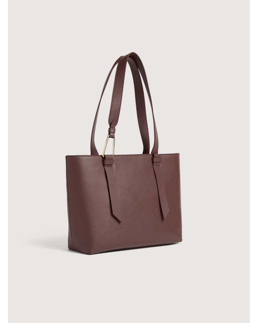 Coccinelle Purple Grained Leather Tote Bag Malory Medium