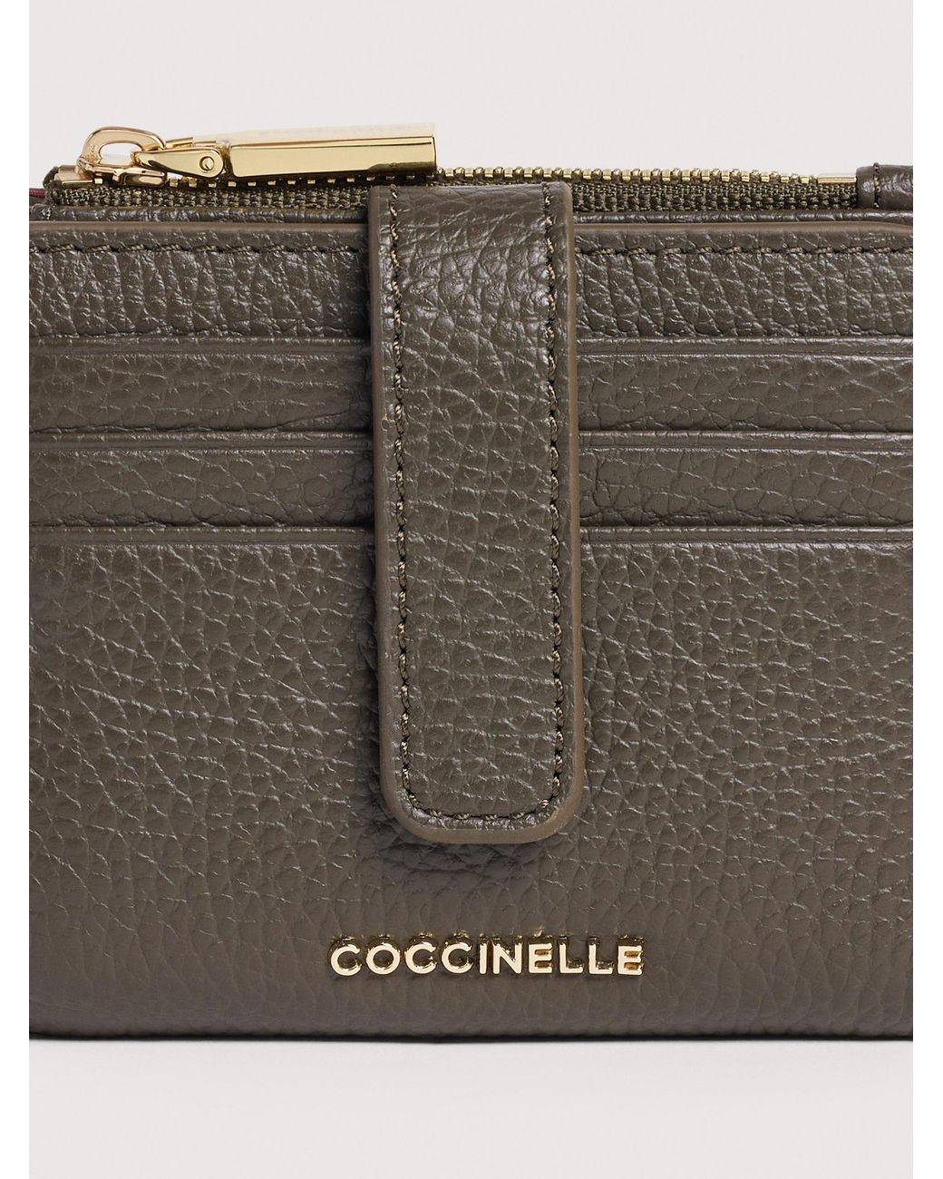 Coccinelle Natural Small Grained Leather Wallet Metallic Medium