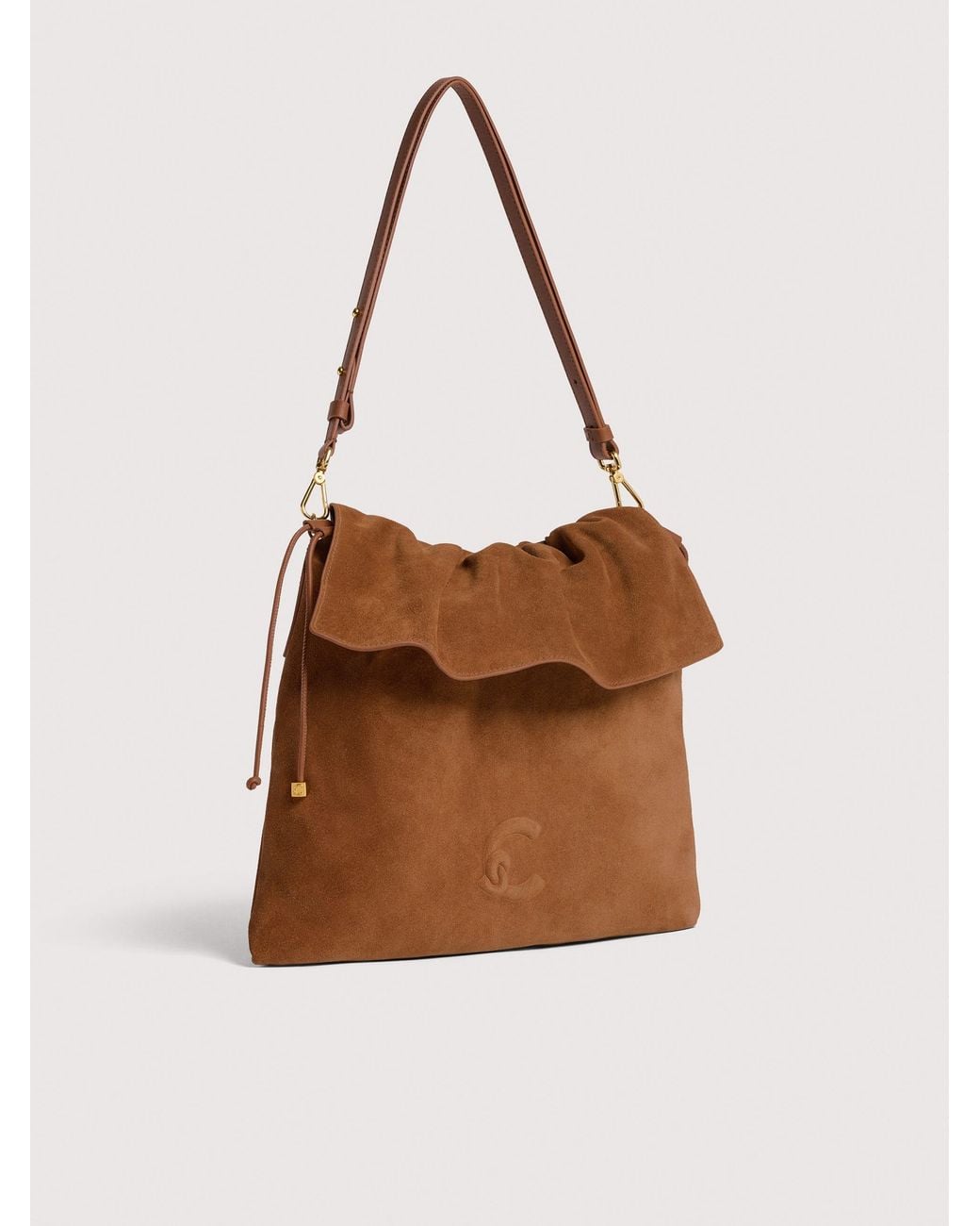 Coccinelle Brown Suede Shoulder Bag Lidia Medium