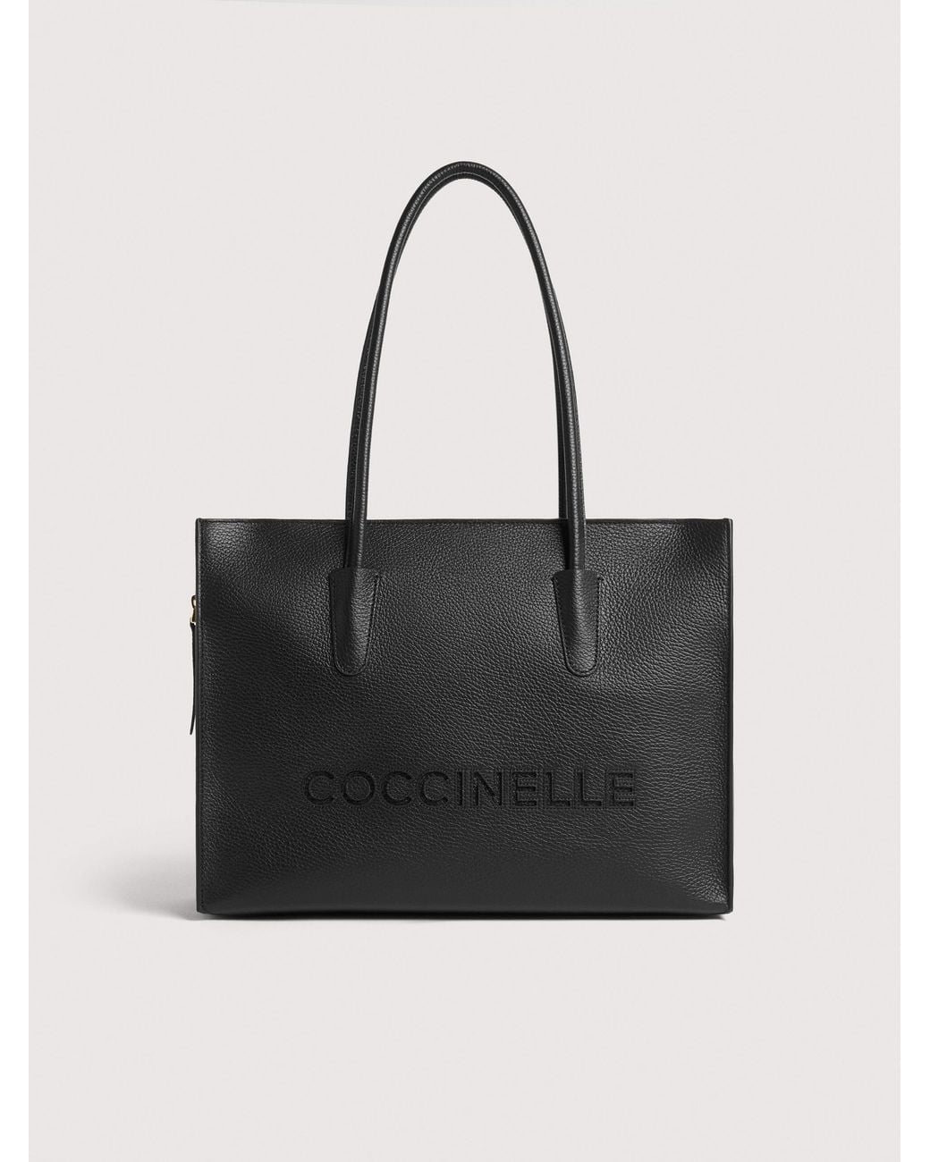 Coccinelle Black Grained Leather Tote Bag Myrtha26 Medium