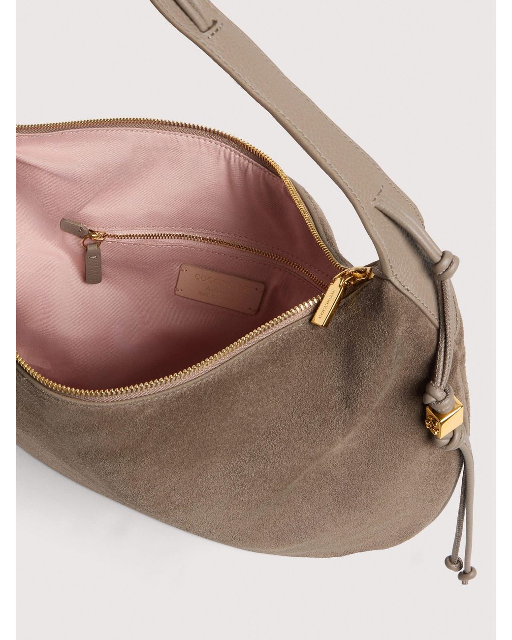 Coccinelle Gray Suede Shoulder Bag Thess Large