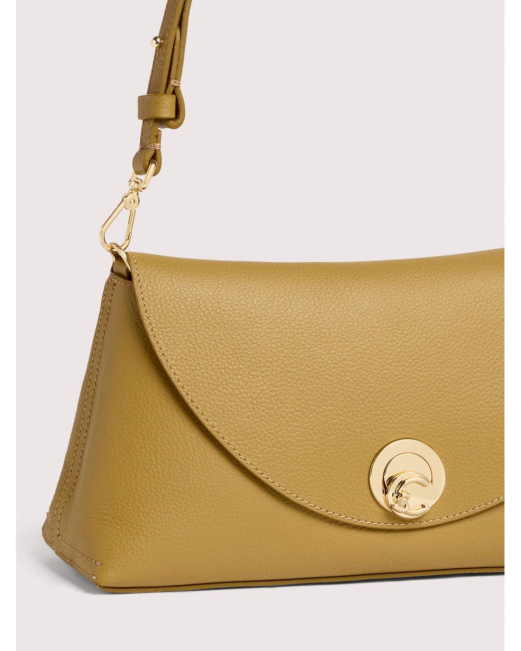 Coccinelle Natural Two-Sided Leather Shoulder Bag Nikla Medium