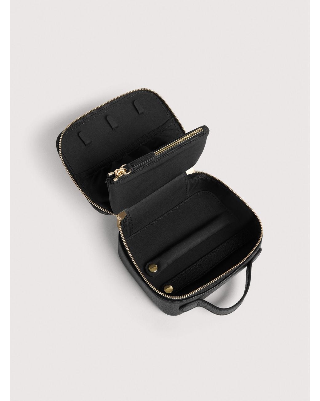Coccinelle Black Grained Leather Jewellery Case Jewelry Medium
