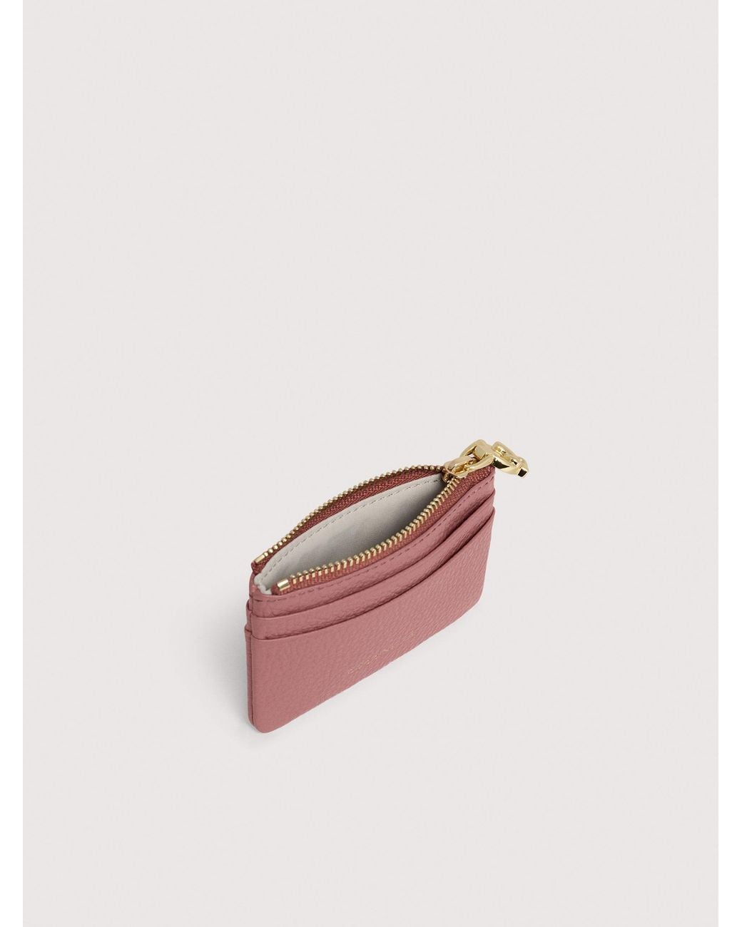 Coccinelle Pink Grained Leather Card Holder C-Me Small