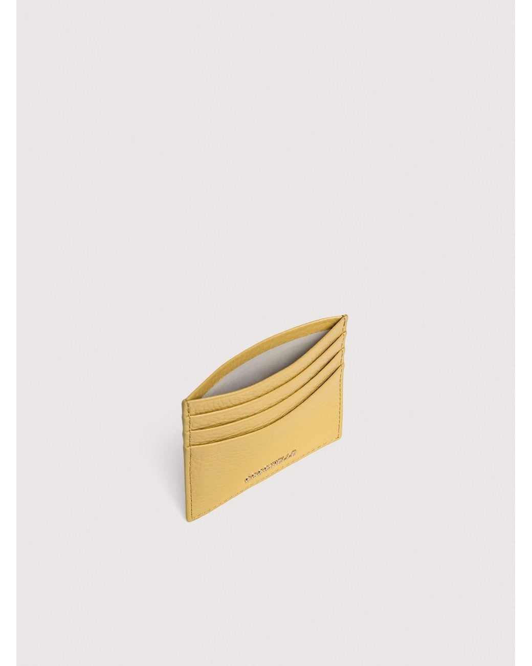 Coccinelle Natural Grainy Leather Card Holder Metallic Small