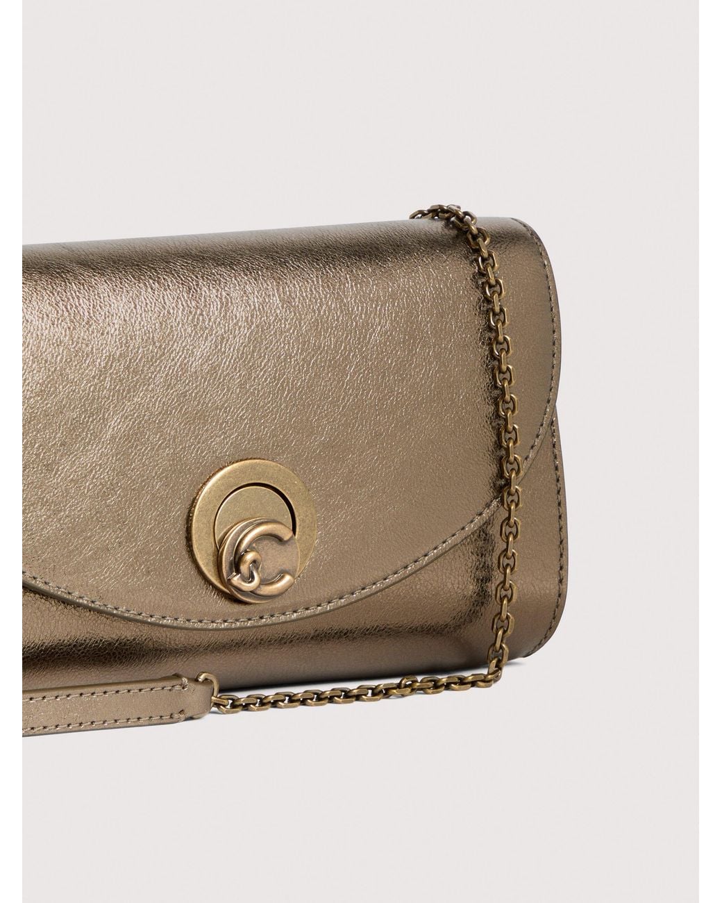 Coccinelle Natural Smooth Leather Clutch Bag Nikla Small
