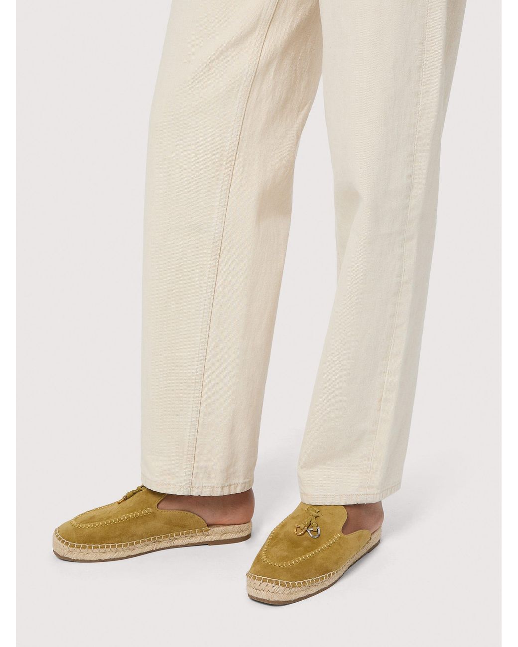 Coccinelle Natural Suede Espadrille Clogs Loop