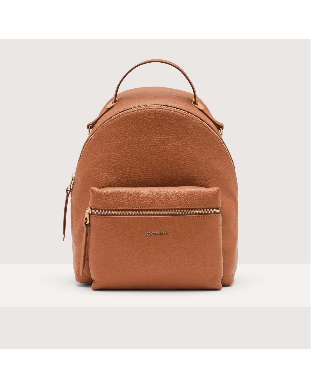 Coccinelle Grained Leather Backpack Lea Small in Brown Lyst