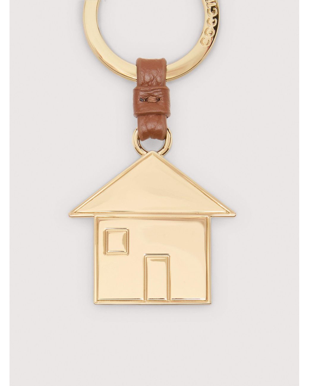Coccinelle Natural Leather And Metal Key Ring Basic Metal