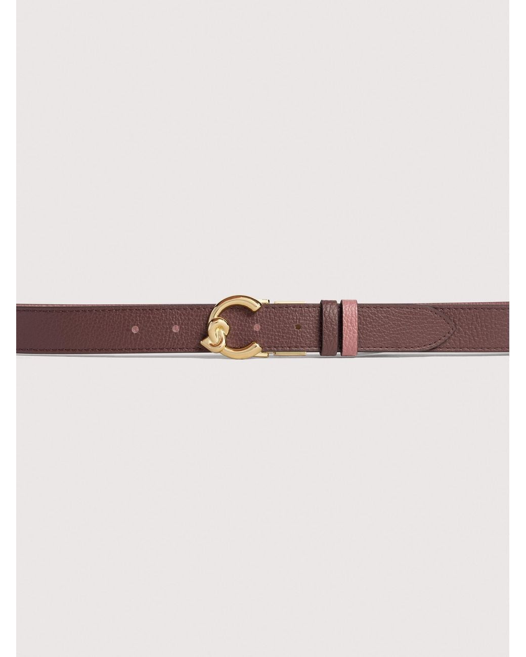 Coccinelle Pink Grained Leather Belt C-Me