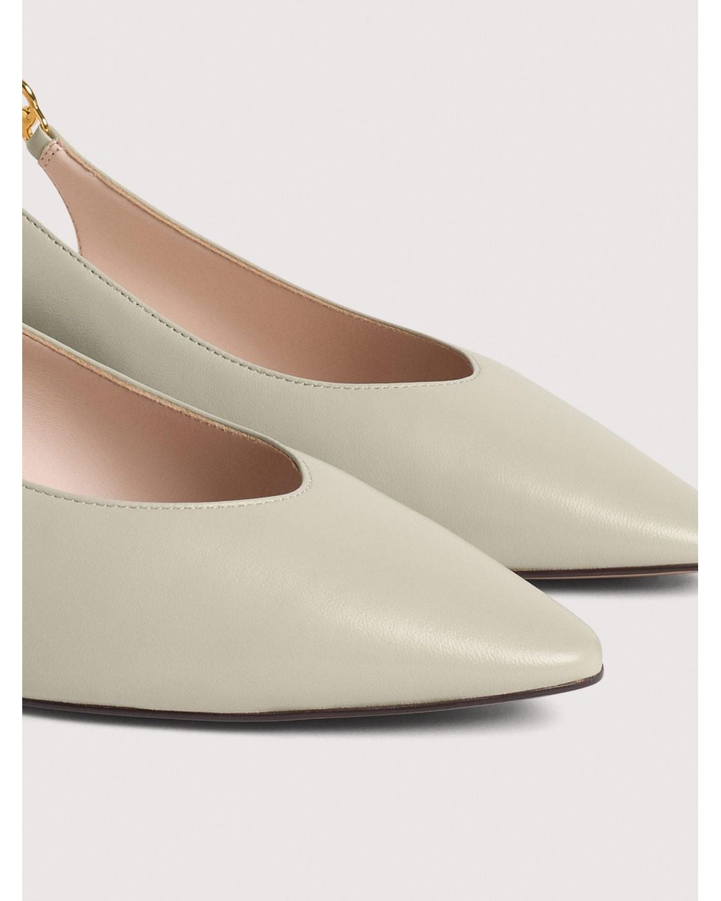 Coccinelle Natural Smooth Leather Slingbacks C-Look