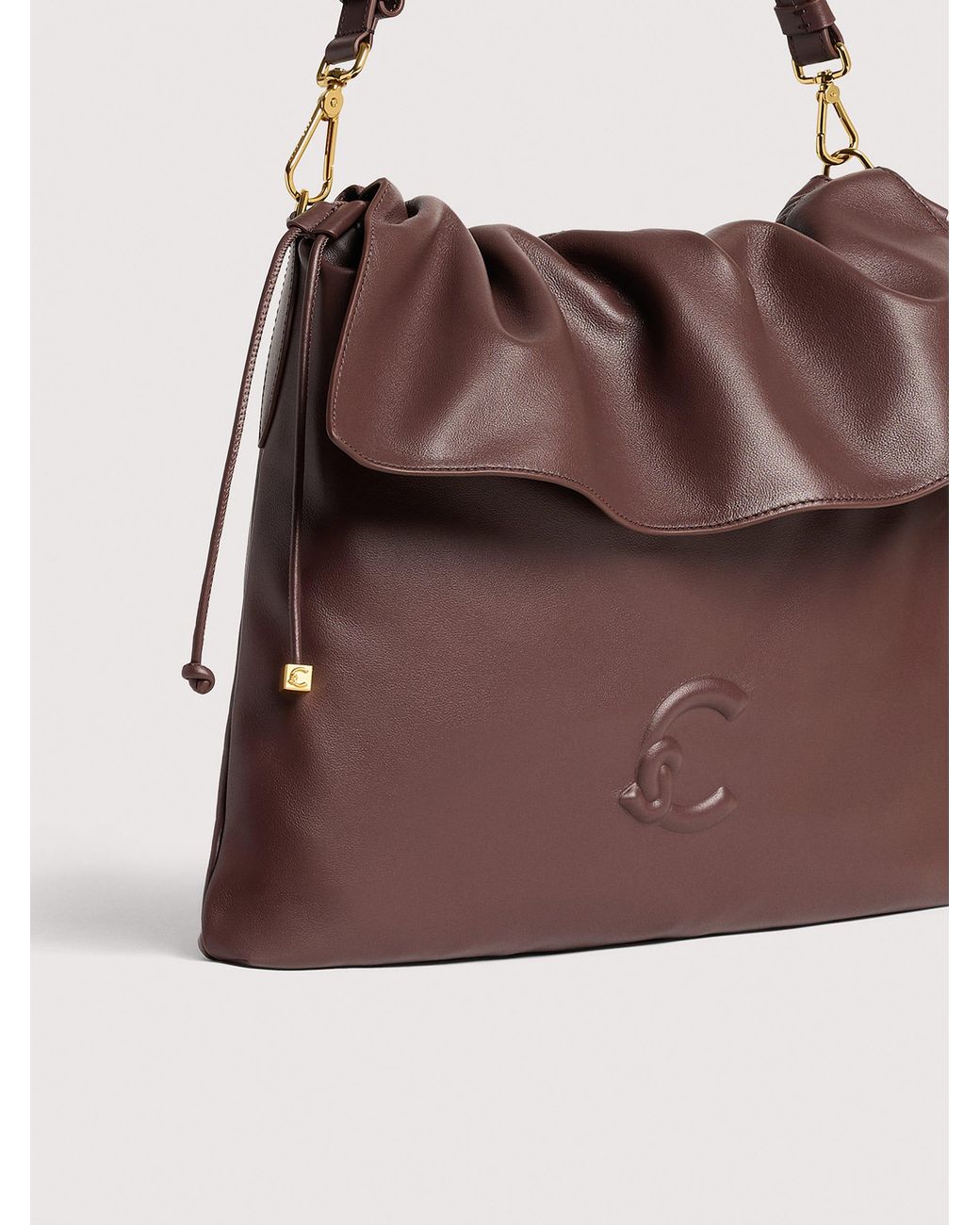 Coccinelle Brown Smooth Leather Shoulder Bag Lidia Medium