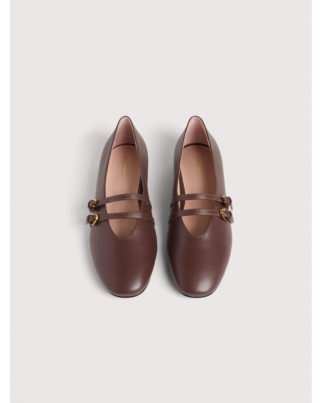 Coccinelle Brown Smooth Leather Ballet Flats Risako