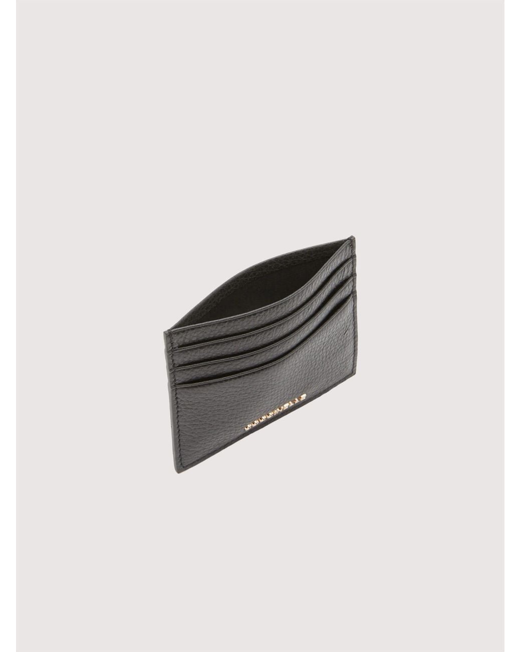 Coccinelle Black Grainy Leather Card Holder Metallic Small