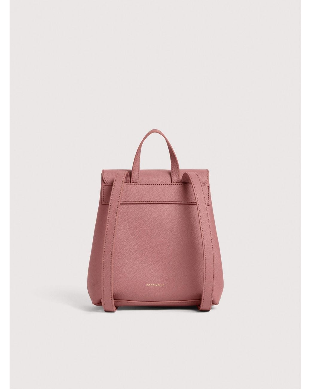 Coccinelle Pink Grained Leather Backpack Nikla Mini