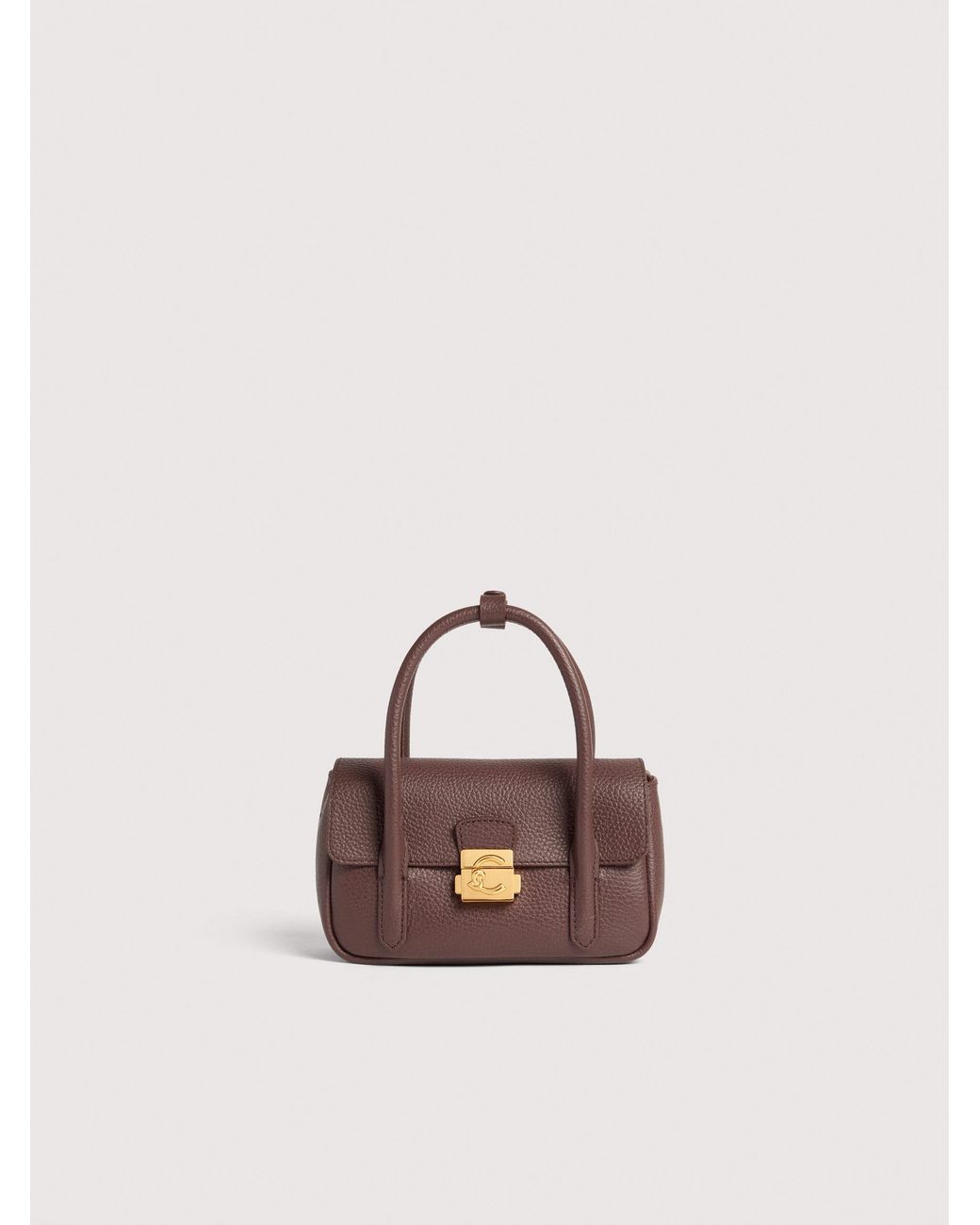 Coccinelle Pink Grained Leather Minibag C-Me Lock Mini