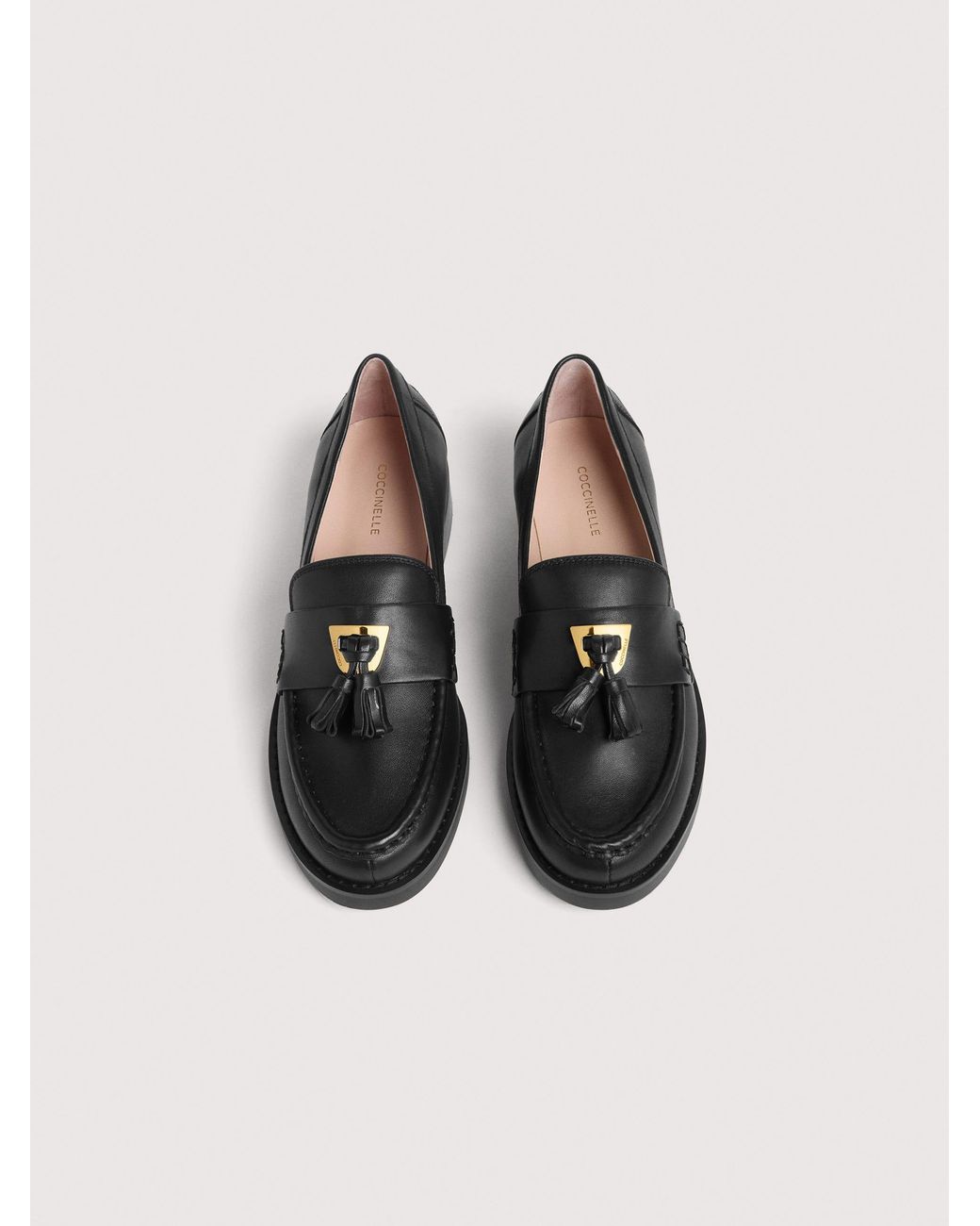 Coccinelle Black Smooth Leather Loafers Beat