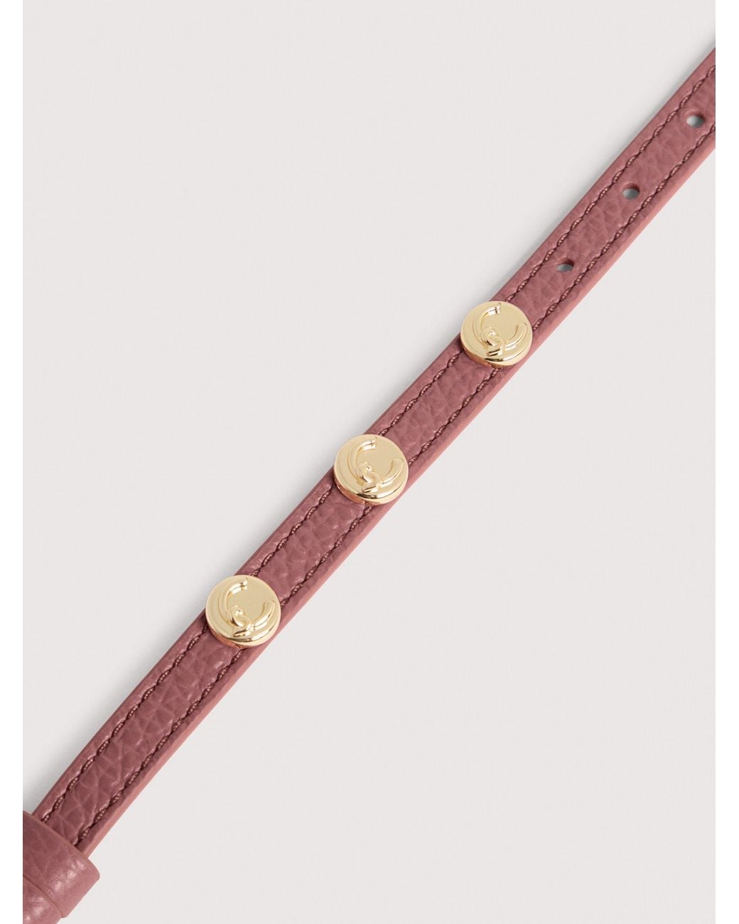 Coccinelle Pink Grained Leather Bracelet C-Me Studs