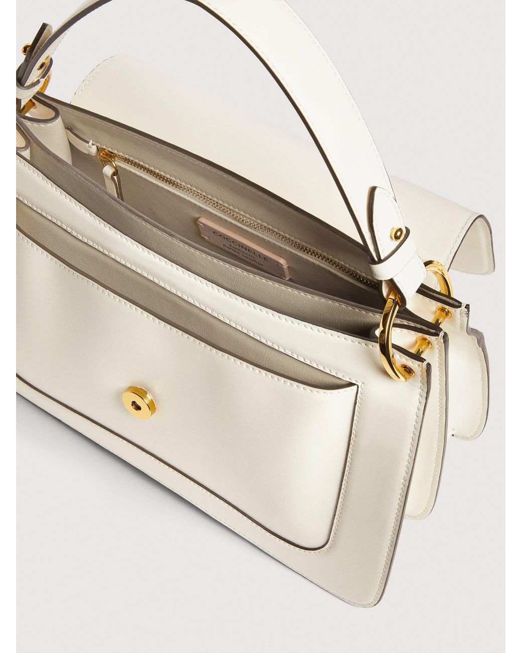 Coccinelle Natural Smooth Calf Leather Handbag C-Me Medium