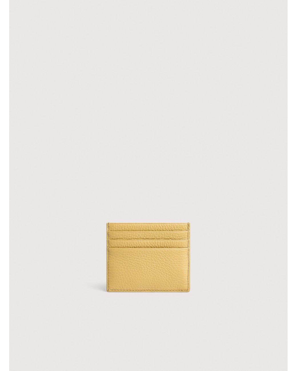 Coccinelle Natural Grainy Leather Card Holder Metallic Small
