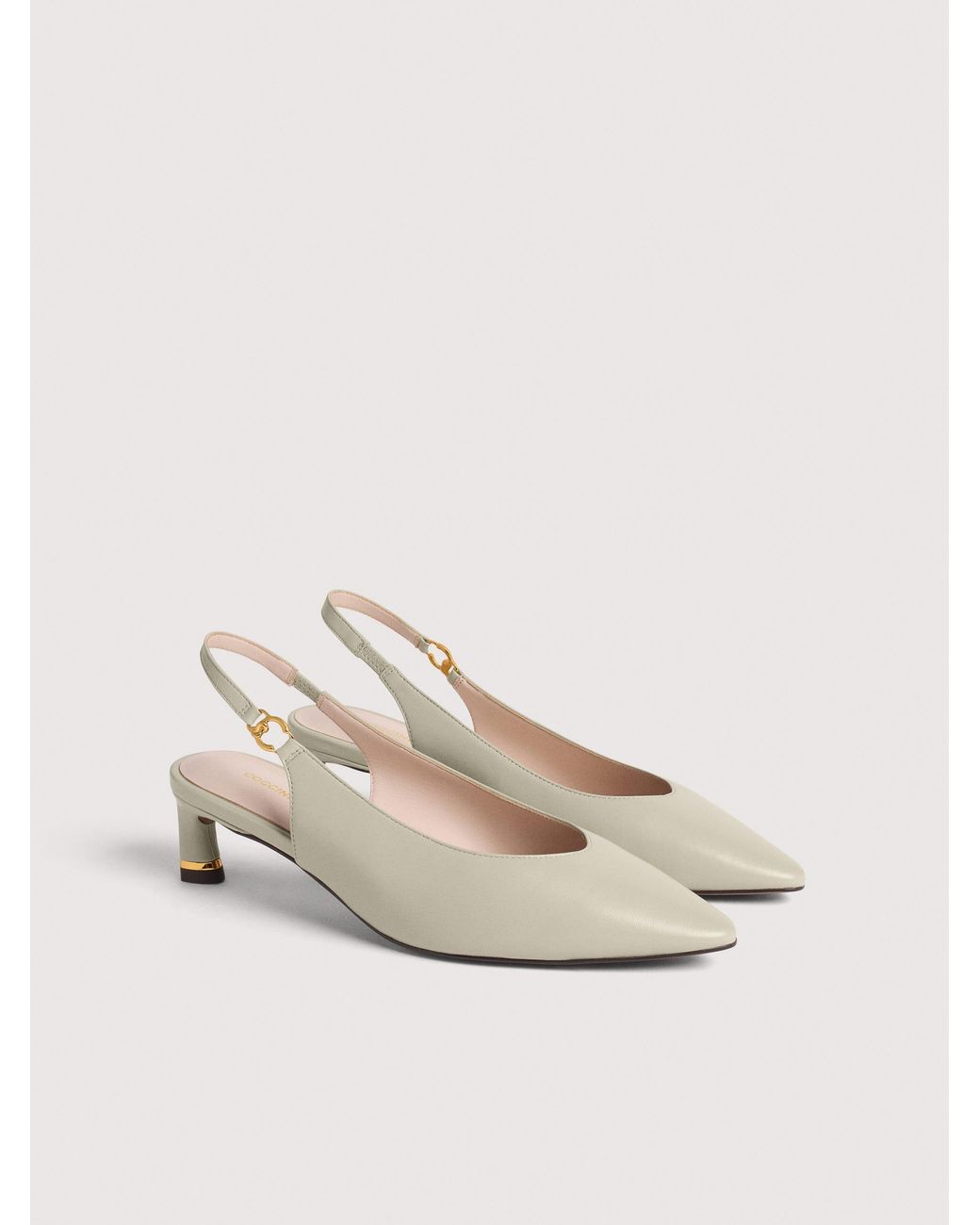 Coccinelle Natural Smooth Leather Slingbacks C-Look